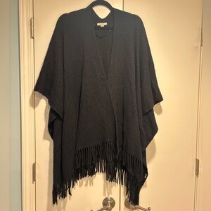 LOFT Fringe Knit Poncho